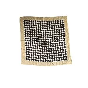 Talbots Women's Beige & Black Silk Neckerchief Scarf